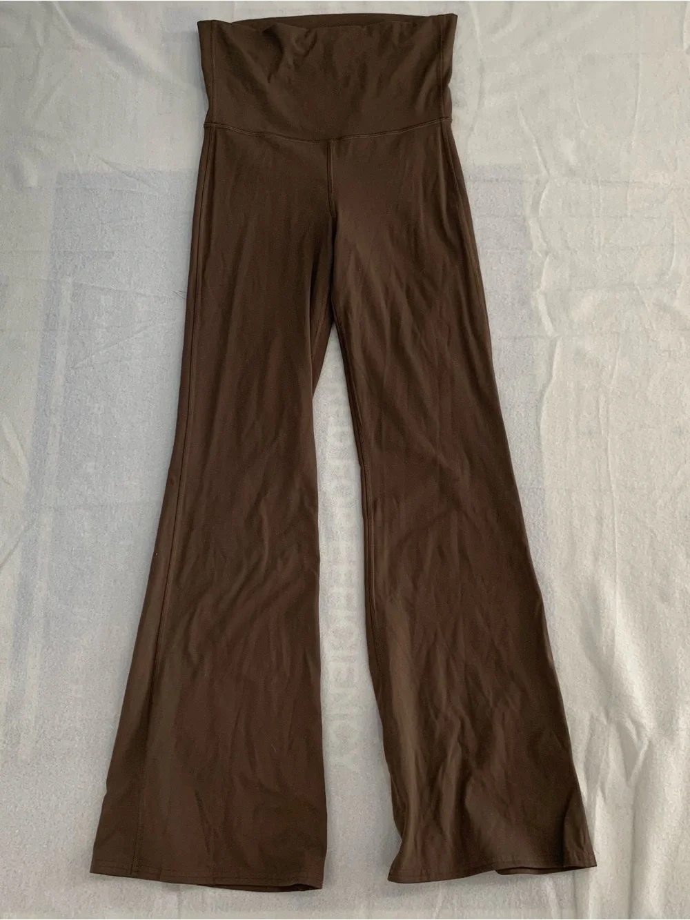 ALO Yoga Softsculpt Foldover Pants Sz XXS/S Expresso Wide-Leg High Waist